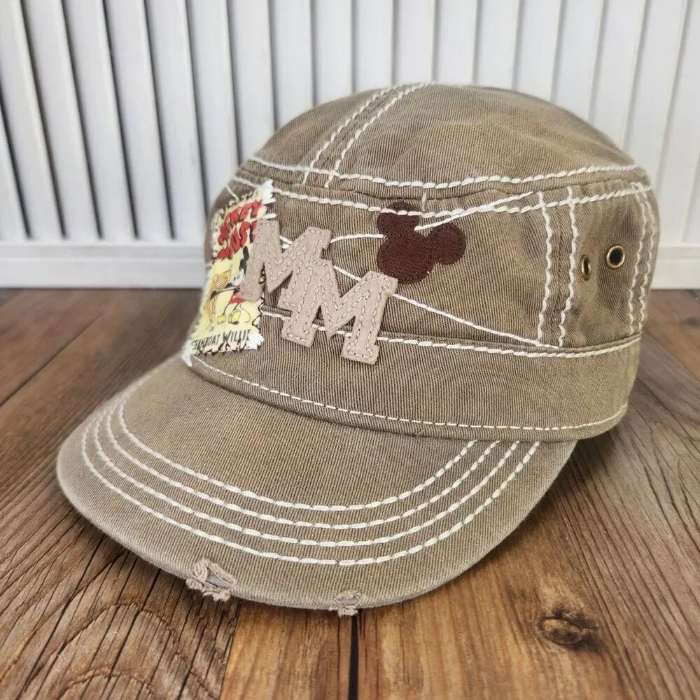 Disney Parks Mickey Mouse Steamboat Willie Distressed Cadet Hat Cap Strapback